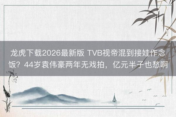 龙虎下载2026最新版 TVB视帝混到接娃作念饭？44岁袁伟豪两年无戏拍，亿元半子也愁啊