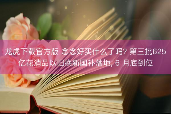 龙虎下载官方版 念念好买什么了吗? 第三批625亿花消品以旧换新国补落地， 6 月底到位
